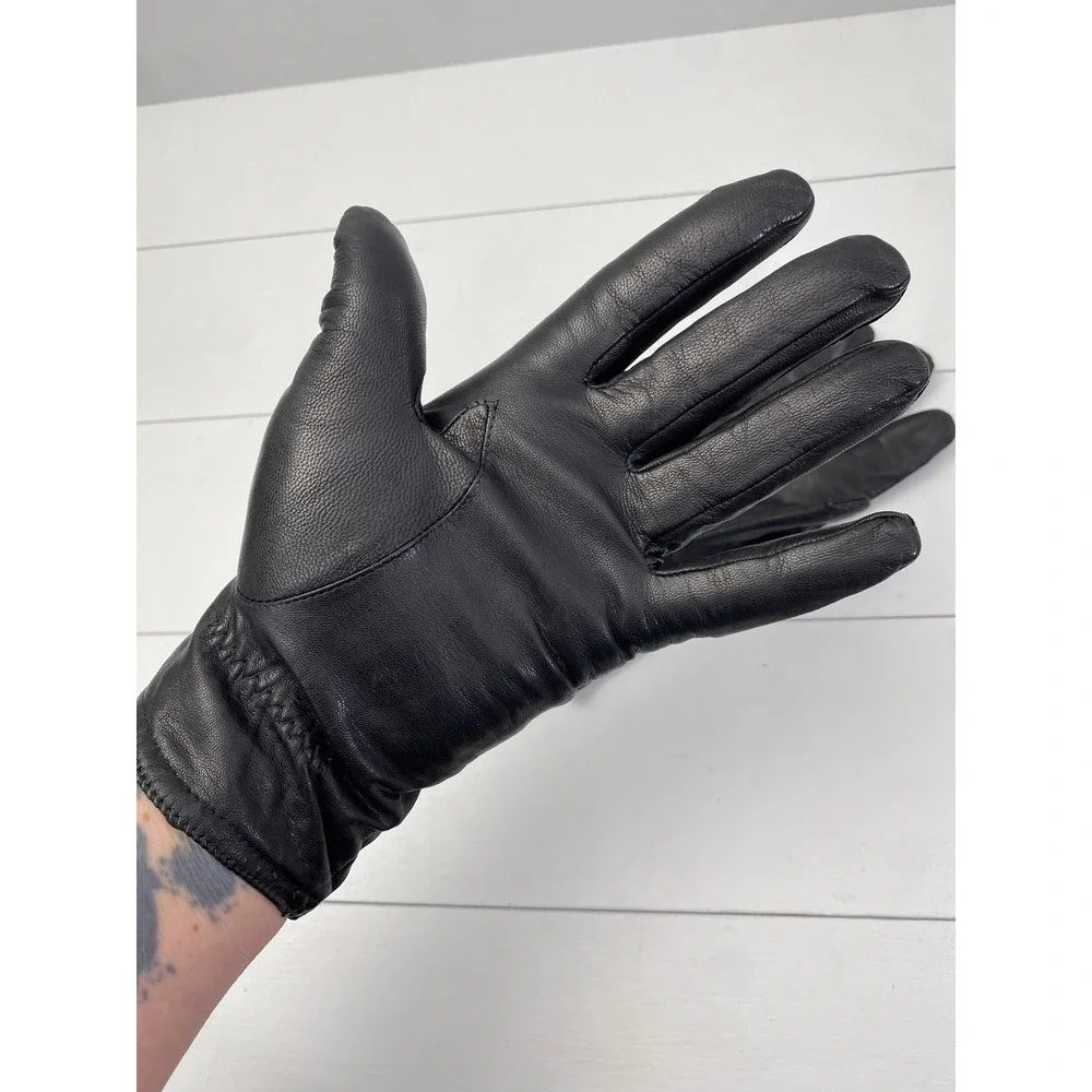 Aris‎ Isotoner, Genuine Leather Gloves, Womens Size 8 Thinsulate Lined Black